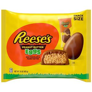 lot 2580 image: Reeses Milk Chocolate Peanut Butter Eggs Easter Candy Snack Size - 15oz BB 12.26 - Retail $12