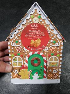 lot 2735 image: M&S Food Magical Gingerbread Musical House with Cookies BB 4.8.26