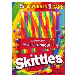 lot 2755 image: Skittles Christmas Candy Canes - 5.3oz  12ct BB 10.13.28