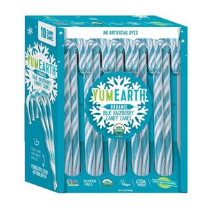 lot 2787 image: YumEarth Christmas Blue Raspberry Organic Candy Canes - 4.94oz10ct BB 9.3.27