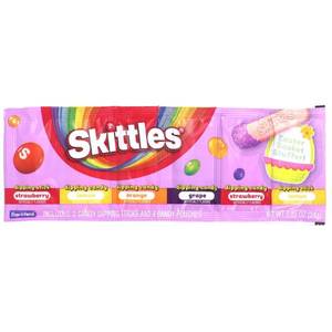 lot 3022 image: 5-pack Skittles Dig-n-Dip Strip Candy - 0.85oz BB 05.2027