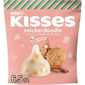 lot 3062 image: HERSHEYS KISSES Christmas Candy Chocolate Snickerdoodle Cookies Stand Up Pouch - 6.5oz BB 92026