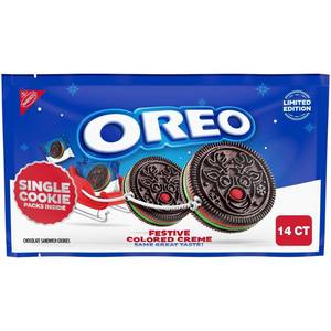 lot 3078 image: Oreo Red and Green Festive Limited Edition Christmas Cookies - 7.14oz14ct BB 21826