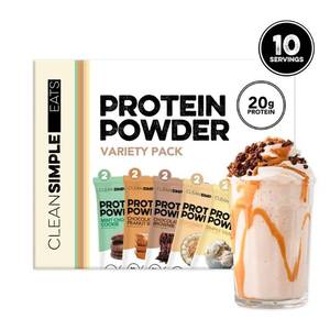 lot 3082 image: Clean Simple Eats Protein Powder Sticks - Variety Pack - Whey Protein Isolate - 11.9oz10ct BB 93026