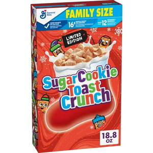 lot 3432 image: Sugar Cookie Toast Crunch Breakfast Cereal  Sugar Cookie Cinnamon  Family Size  18.8 oz BB 7.28.26