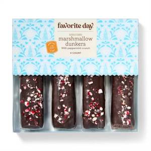lot 3443 image: Christmas Dark Chocolaty Peppermint Marshmallow Dunkers - 4.8oz4ct - Favorite Day  BB 7.28.26