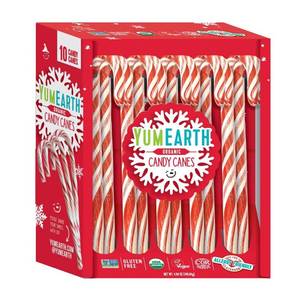 lot 3481 image: YumEarth Christmas Candy Canes - 4.94oz10ct BB 8.25.27