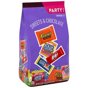 lot 3550 image: Reeses, Kit Kat and Jolly Rancher Sweets and Chocolate Snack Size Candy VarietyBB 02.2026 Pack - 30.54oz