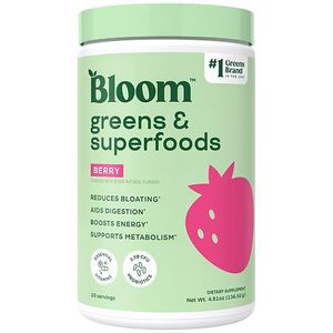 lot 3581 image: BLOOM NUTRITION Greens and Superfoods Powder - Berry - 4.81oz - 25 Servings BB 05.2026