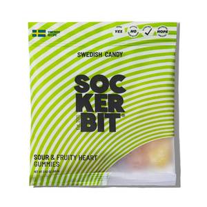 lot 3780 image: 4pk BB 6.2027 Sockerbit Swedish Candy Sour & Fruity Heart Gummy - 2.82oz