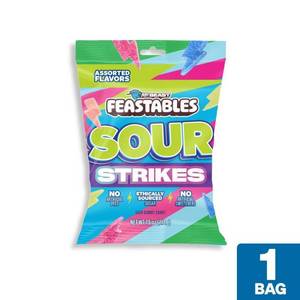 lot 3830 image: 2pk BB 7.23.26 Feastables Sour Strikes Gummy Candies - Original Assortment - 7.5oz