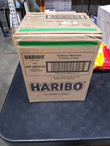 lot 4122 image: 12pk Haribo Goldbears Filled Cane 2.53oz