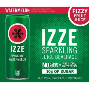 lot 4422 image: IZZE Watermelon Sparkling Juice - 6pk8.4 fl oz Cans