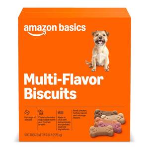 lot 4424 image: Amazon Basics Crunchy Dog Biscuits Multi Flavor Dog Treats 5 lb. Box