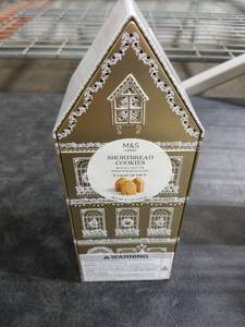 lot 4495 image: M&S House Shaped Light Up Tin with Shortbread Cookies