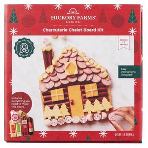 lot 4660 image: Hickory Farms Christmas Gift Set Charcuterie Chalet Board Kit - 14.6oz