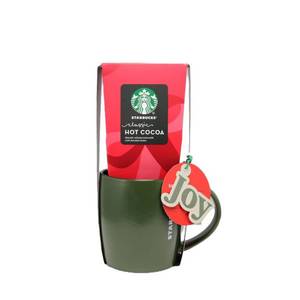 lot 4910 image: Starbucks Green Ceramic Mug With Cocoa Gift Set - 1oz2pc