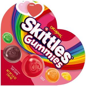 lot 4961 image: Skittles Original Gummies Valentines Heart Gift Box Candy - 5.80oz