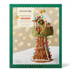 lot 4965 image: Christmas Tree House Gingerbread House Kit - 28.5oz - Favorite Day