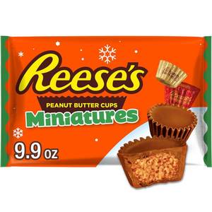 lot 5005 image: 2PK Reeses Chocolate Peanut Butter Cups Christmas Candy Miniatures - 9.9oz