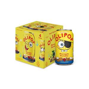 lot 5061 image: OLIPOP Spongebob Pineapple Paradise Soda - 4pk12 fl oz Cans