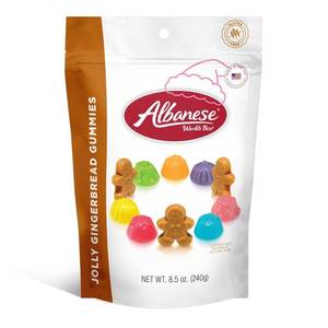 lot 5064 image: 2pk Albanese World��s Best Jolly Gingerbread Gummie Christmas Candy - 8.5oz