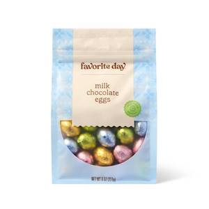 lot 5087 image: 5PK Spring Easter Milk Chocolate Foiled Eggs - 8oz - Favorite Day