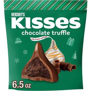 lot 5137 image: 2pk HERSHEYS KISSES Christmas Candy Chocolate Truffle Stand Up Pouch - 6.5oz