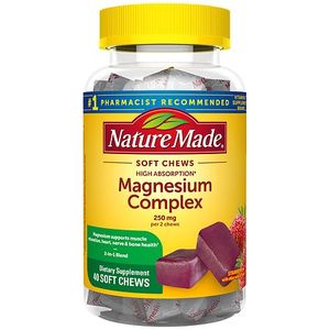 lot 5205 image: Nature Made Magnesium Chew Dietary Supplement Chewables - 40ct Gluten-Free, No Artificial Flavors, No High Fructose Corn Syrup
