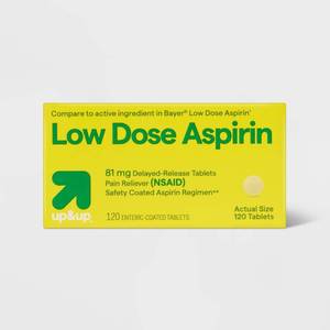 lot 5215 image: 2PK Low-Dose Aspirin Tablets (NSAID) - 120ct - up&up Oral Use, 81mg Strength, Joint and Muscle Pain Relief