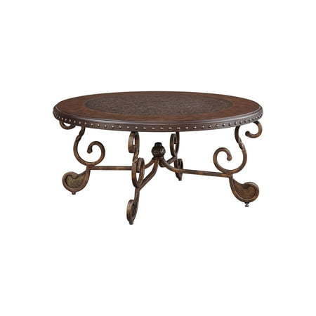lot 1630 image: Rafferty Coffee Table Dark Brown - Signature Design by Ashley - Retail $650