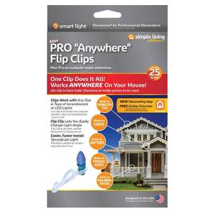 lot 3974 image: Simple Living Solutions 25ct String Light Pro Anywhere Flip Clips