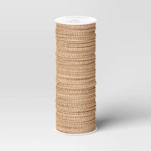 lot 3996 image: 90 Christmas Fabric Ribbon Natural Jute - Wondershop