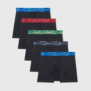 lot 4000 image: Hanes Boys 5pk Moves Breathable Mesh X-Temp Boxer Briefs - Black L Tagless, Moisture Wicking, 4-Way Stretch, Mesh Fabric