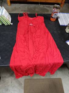 lot 4002 image: Coolmee Womens Red Front Button Down Summer Dress Small