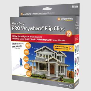 lot 4038 image: Simple Living Solutions 50ct String Light Pro Anywhere Flip Clips