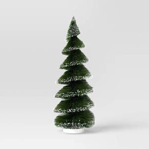 lot 4060 image: 16in Christmas Spiral Sisal Tree Deep GreenGold Glitter - Wondershop