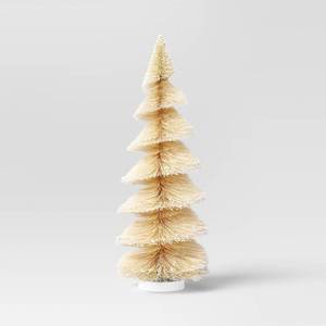 lot 4061 image: 16in Christmas Spiral Sisal Tree White Flock - Wondershop