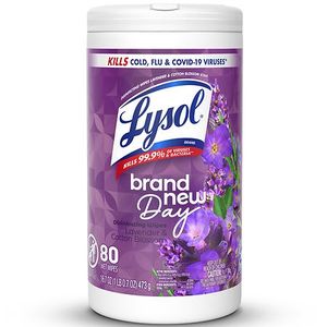 lot 4091 image: Lysol Multi-Surface Disinfectant Antibacterial Cleaning Wipes  Lavender &amp Cotton Blossom  80 Count