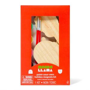 lot 4145 image: 3ct Christmas Craft Holiday Pet Wooden Magnets Painting Activity Kit - Mondo Llama