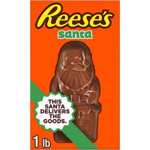 lot 5261 image: Reeses Christmas Milk Chocolate Peanut Butter Santa Candy - 16oz