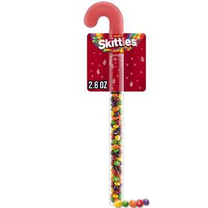 lot 5405 image: 5pk Skittles Filled Christmas Candy Canes - 2.6oz