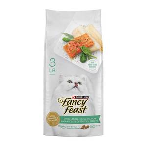 lot 5441 image: Purina Fancy Feast with Ocean Fish, Salmon & Garden Greens Adult Gourmet Dry Cat Food - 48oz