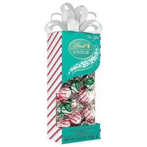 lot 5465 image: Lindt LINDOR Christmas Candy Tradition Box Peppermint Assorted Chocolate - 6.8oz