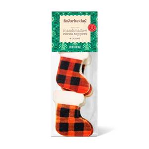 lot 5652 image: 2pk Christmas Marshmallow Buffalo Plaid Printed Stocking - 1.6oz - Favorite Day