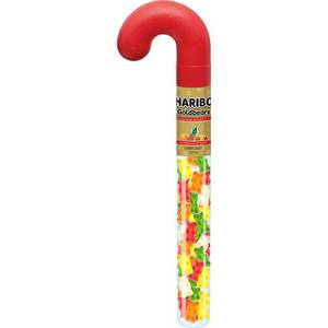 lot 5672 image: 2pk HARIBO Christmas Gold Bears Filled Cane Gummy Candy - 2.53oz