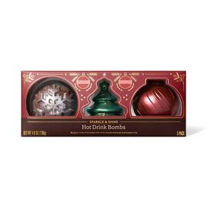 lot 5725 image: 2pk Christmas Sparkle & Shine Hot Drink Bombs - 4.8oz - Favorite Day