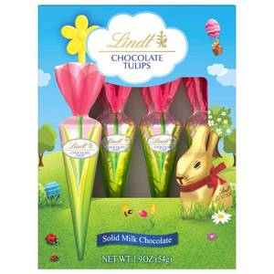 lot 5761 image: 3PK Lindt Easter Solid Milk Candy Tulips Chocolate - 1.9oz4ct