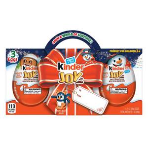 lot 5964 image: 2pk Kinder Joy Christmas Candy Eggs - 2.1oz3ct