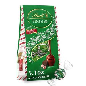 lot 6432 image: 2pk Lindt LINDOR Christmas Peppermint Cookie Chocolate Candy Truffles - 5.1oz